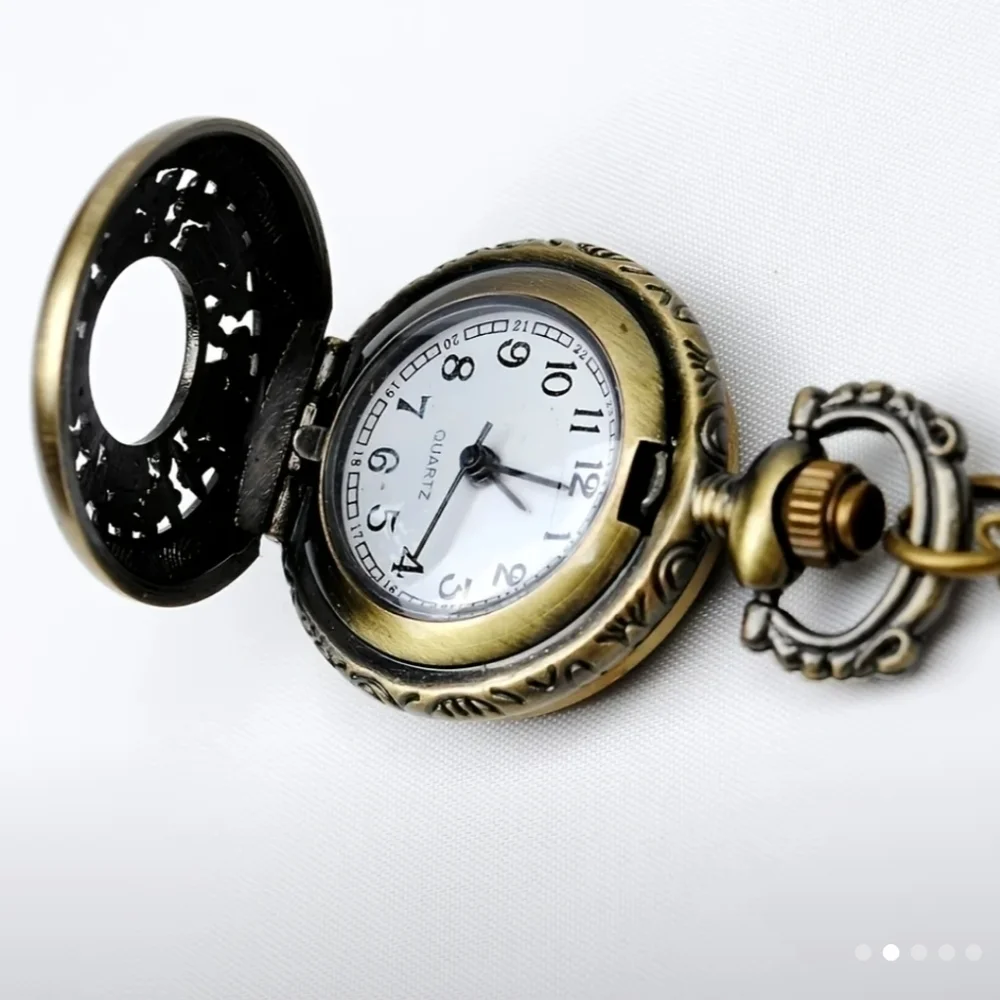 New woman's butterfly small pocket watch necklace